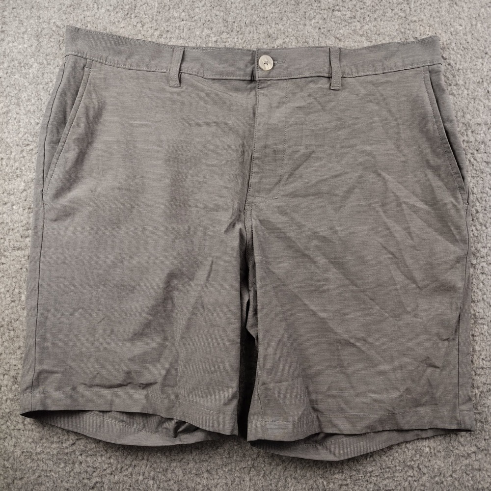 Callaway Golf Shorts Mens 38 Golf Flat Front Grey Stretch Stripe Performance EUC